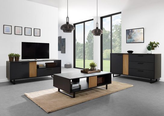 Dressoir Myron Zwart 216 cm