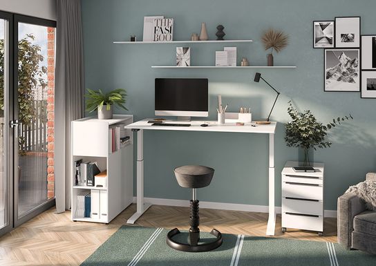 Elektrisch zit-sta Bureau Galileo Wit 140 cm