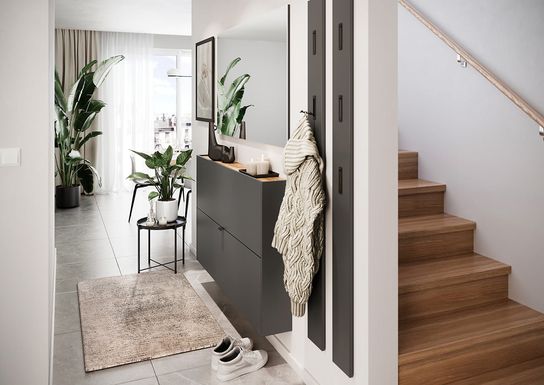 Schoenenkast Eleonore Grafiet 140 cm