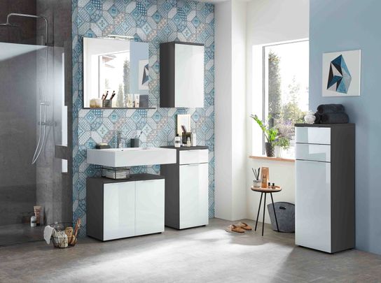 Lage badkamerkast Palma Grafiet Wit 86 cm