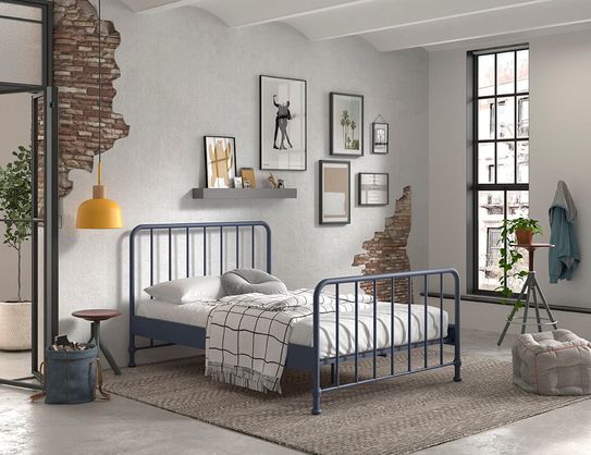 Bed Jay Blauw 140x200 cm
