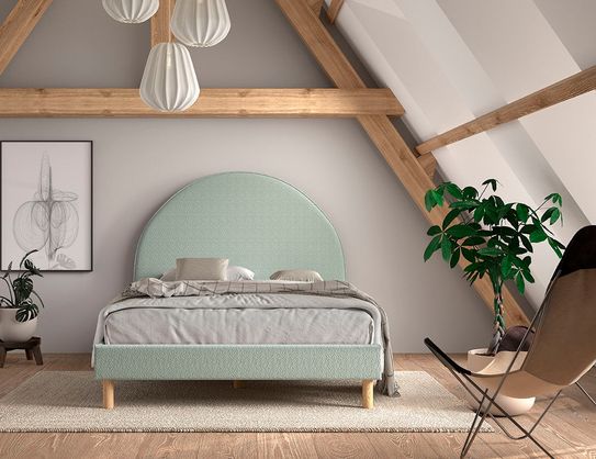 Bed Victoria Bouclé Groen 140x200 cm