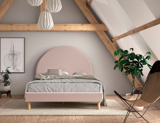 Bed Victoria Bouclé Roze 140x200 cm