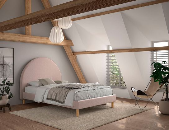 Bed Victoria Bouclé Roze 140x200 cm