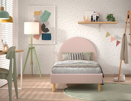 Bed Victoria Bouclé Roze 90x200 cm
