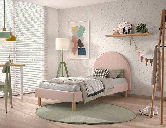 Bed Victoria Bouclé Roze 90x200 cm