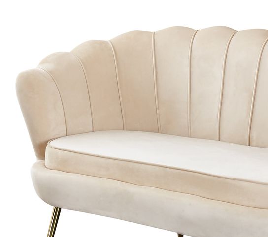 Bank Chanelle Velvet Beige 136 cm