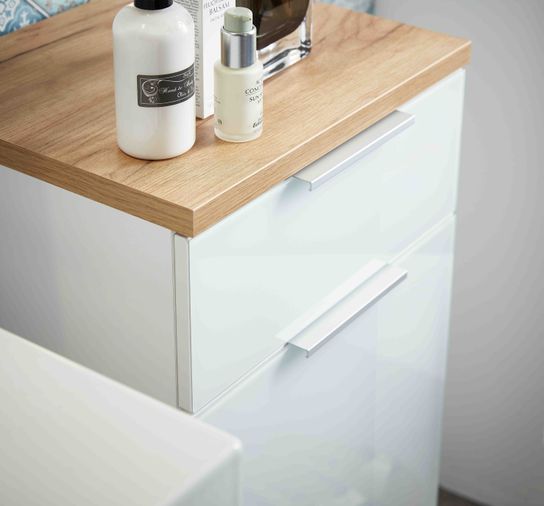 Lage badkamerkast Palma Eiken Wit 86 cm