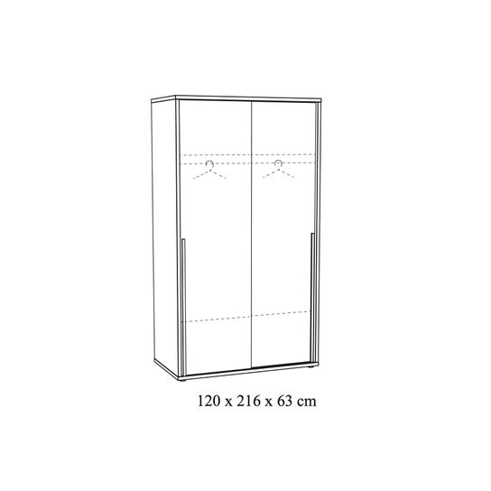 2-deurs schuifdeurkast Edison 120cm
