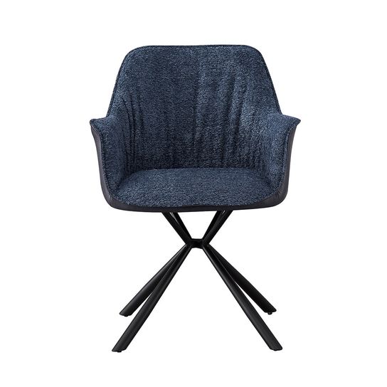 Armstoel Jan Bouclé Blauw - Set van 2