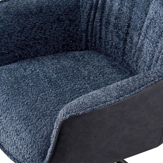 Armstoel Jan Bouclé Blauw - Set van 2