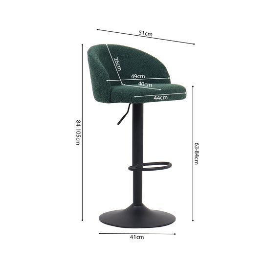 Barkruk Babet Groen Bouclé - Set van 2