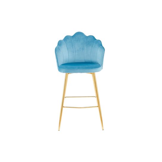 Barkruk Chanelle Velvet Blauw - Set van 2