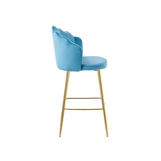 Barkruk Chanelle Velvet Blauw - Set van 2