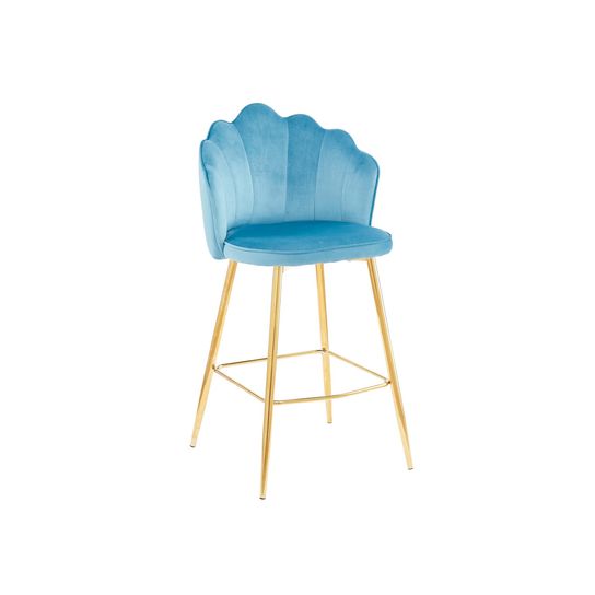 Barkruk Chanelle Velvet Blauw - Set van 2