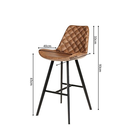 Barkruk Jonathan Cognac - Set van 2