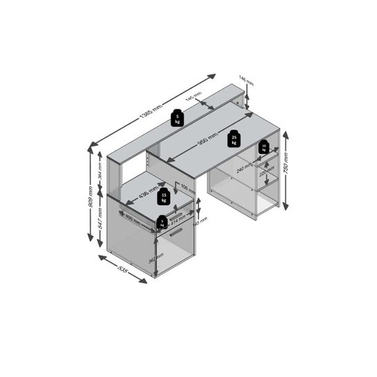 Bureau Eros Beton Antraciet