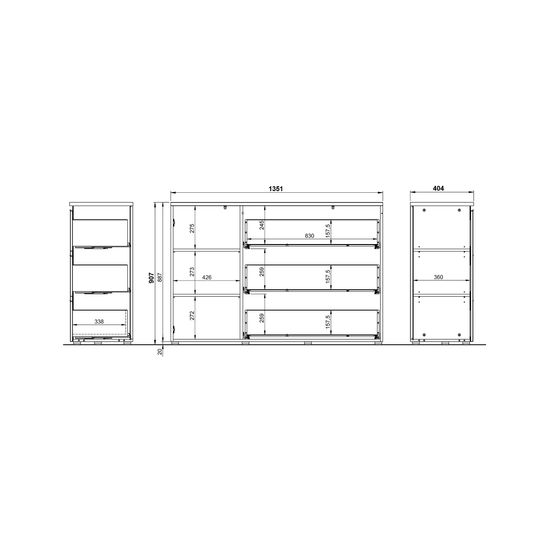 Dressoir Alec Grijs 135 cm
