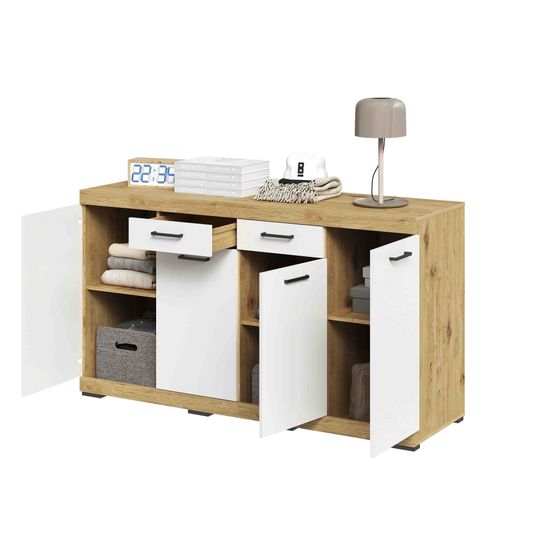 Dressoir Hermes Artisan Eiken Wit 160x50x90 cm