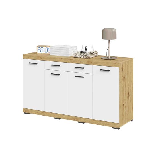 Dressoir Hermes Artisan Eiken Wit 160x50x90 cm