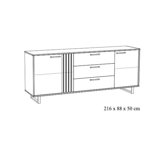 Dressoir Myron Zwart 216 cm