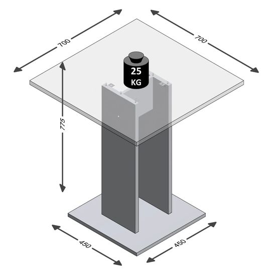 Eettafel Virgiana Beton 70 cm
