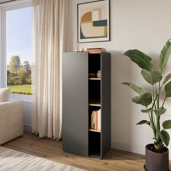 Hoge kantoorkast Orlando Grafiet 145 cm