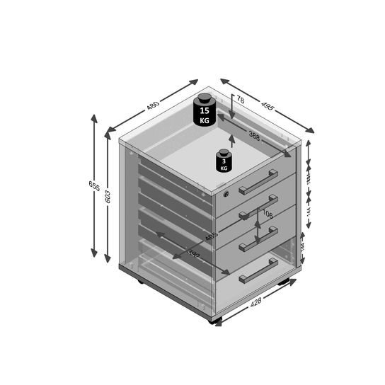 Ladeblok Nereus Wit Eiken
