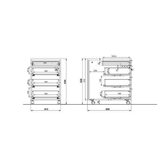 Ladeblok met slot Galileo Grafiet