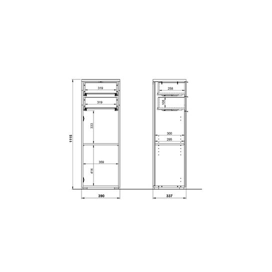 Lage badkamerkast Palma Eiken Wit 112 cm