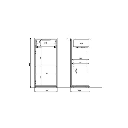Lage badkamerkast Palma Grafiet Wit 86 cm