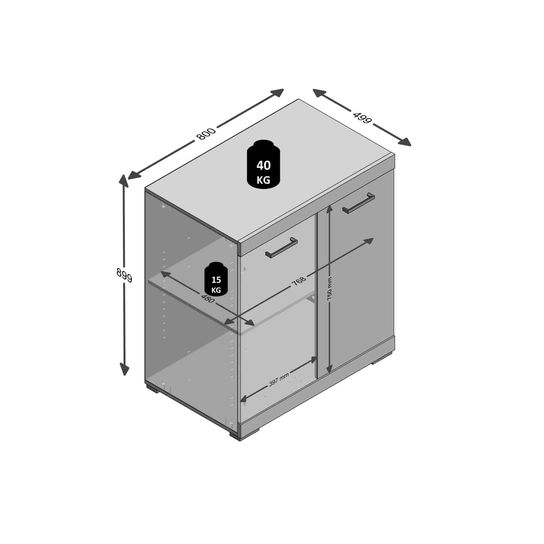 Opbergkast Hermes Eiken 80x50x90 cm - 1