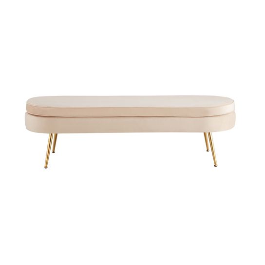 Poef Chanelle Velvet Beige 142 cm