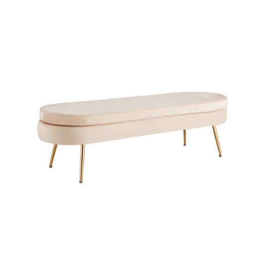 Poef Chanelle Velvet Beige 142 cm
