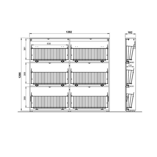 Schoenenkast Miles Grijs 140 x 129 cm