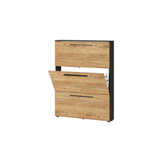 Schoenenkast Santana Grafiet Eiken 129 cm