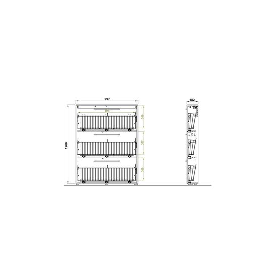 Schoenenkast Santana Grafiet Eiken 129 cm