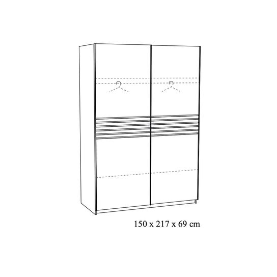 Schuifdeurkast Mekong Eiken 150cm