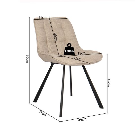 Stoel Johanna Beige - Set van 2