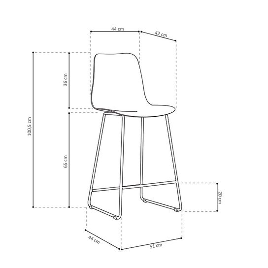 Barkruk Penny Grijs - Set van 2