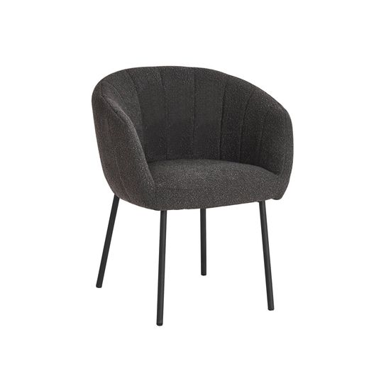 Stoel Pia Grijs Bouclé - Set van 2