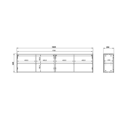 TV-meubel Lowie Grafiet 183 cm
