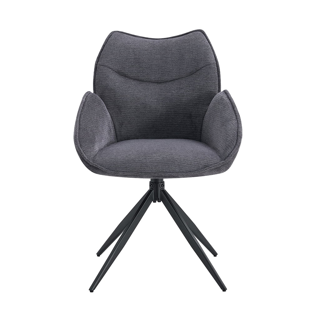 Armstoel Famke Donkergrijs - Set van 2