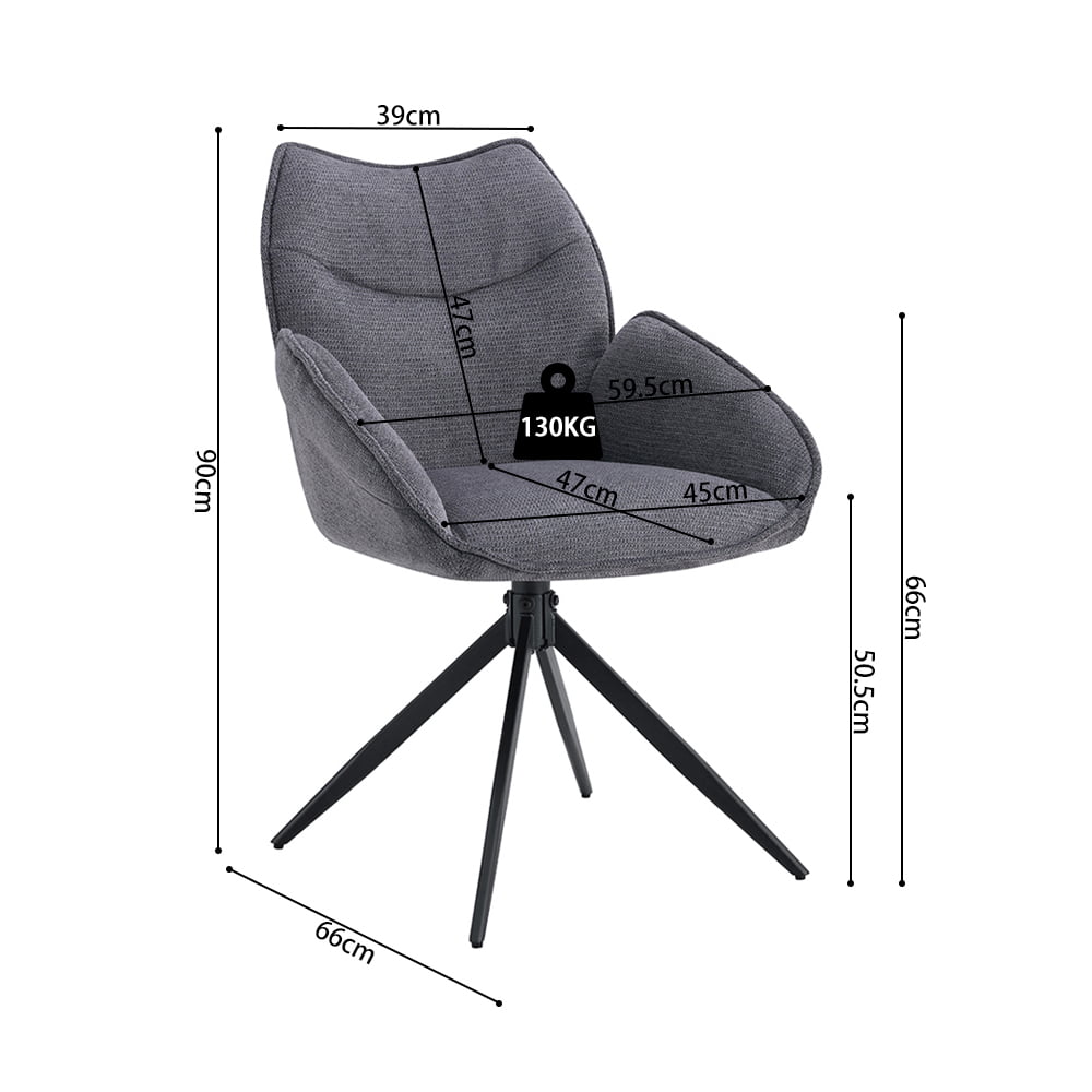 Armstoel Famke Donkergrijs - Set van 2