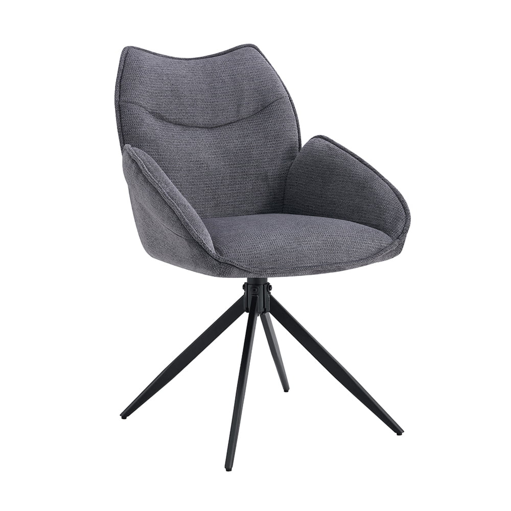 Armstoel Famke Donkergrijs - Set van 2