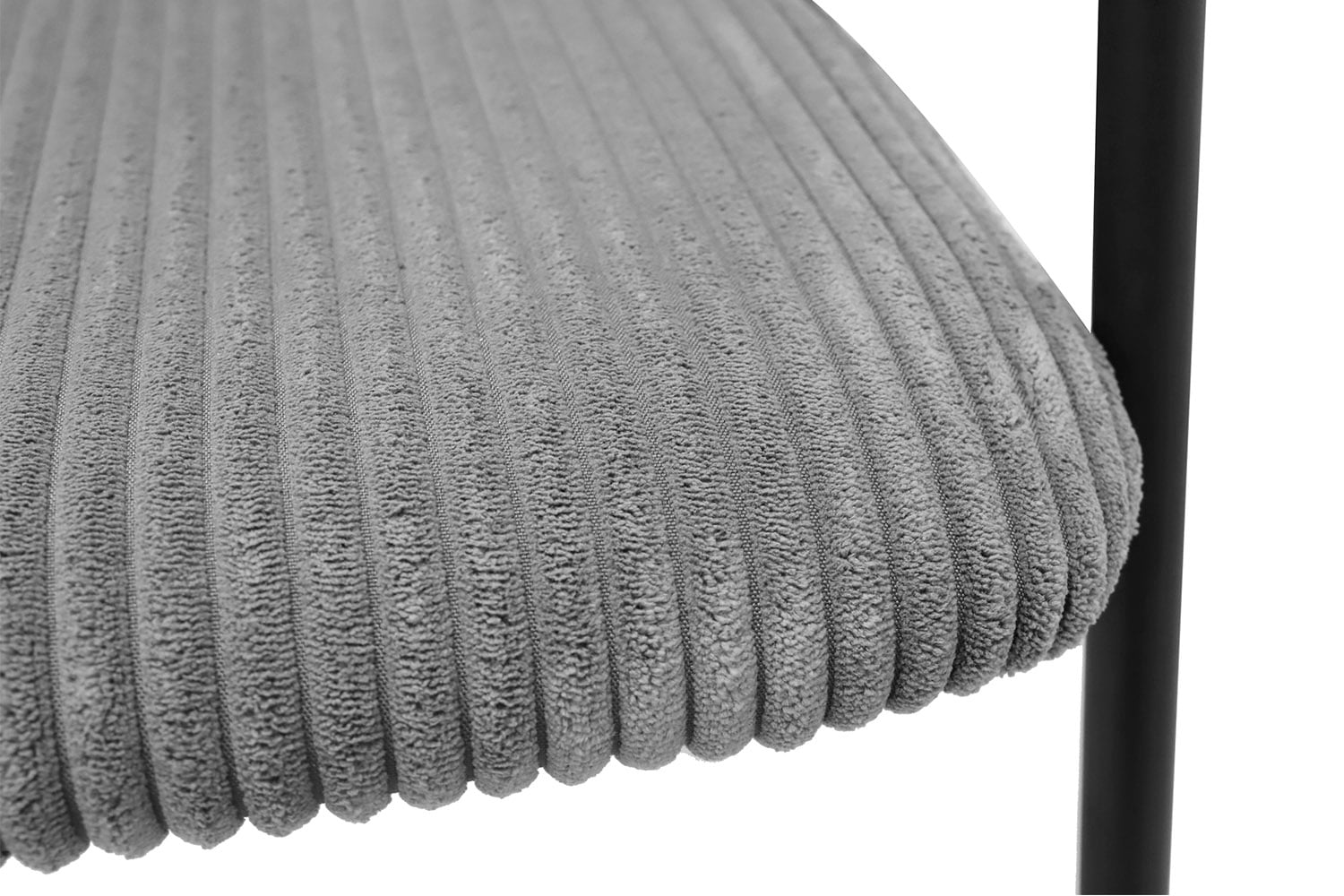 Armstoel Vieve Donkergrijs Ribstof - Set van 2