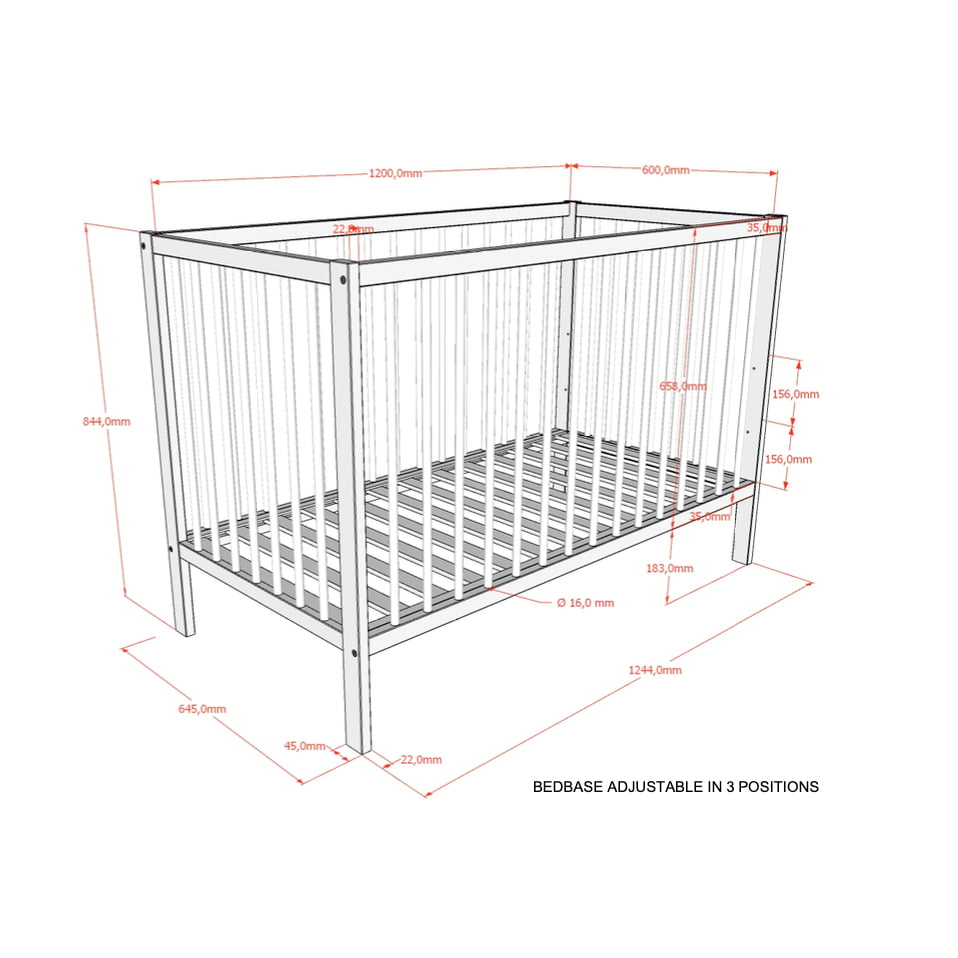 Babybed Taylor Antraciet