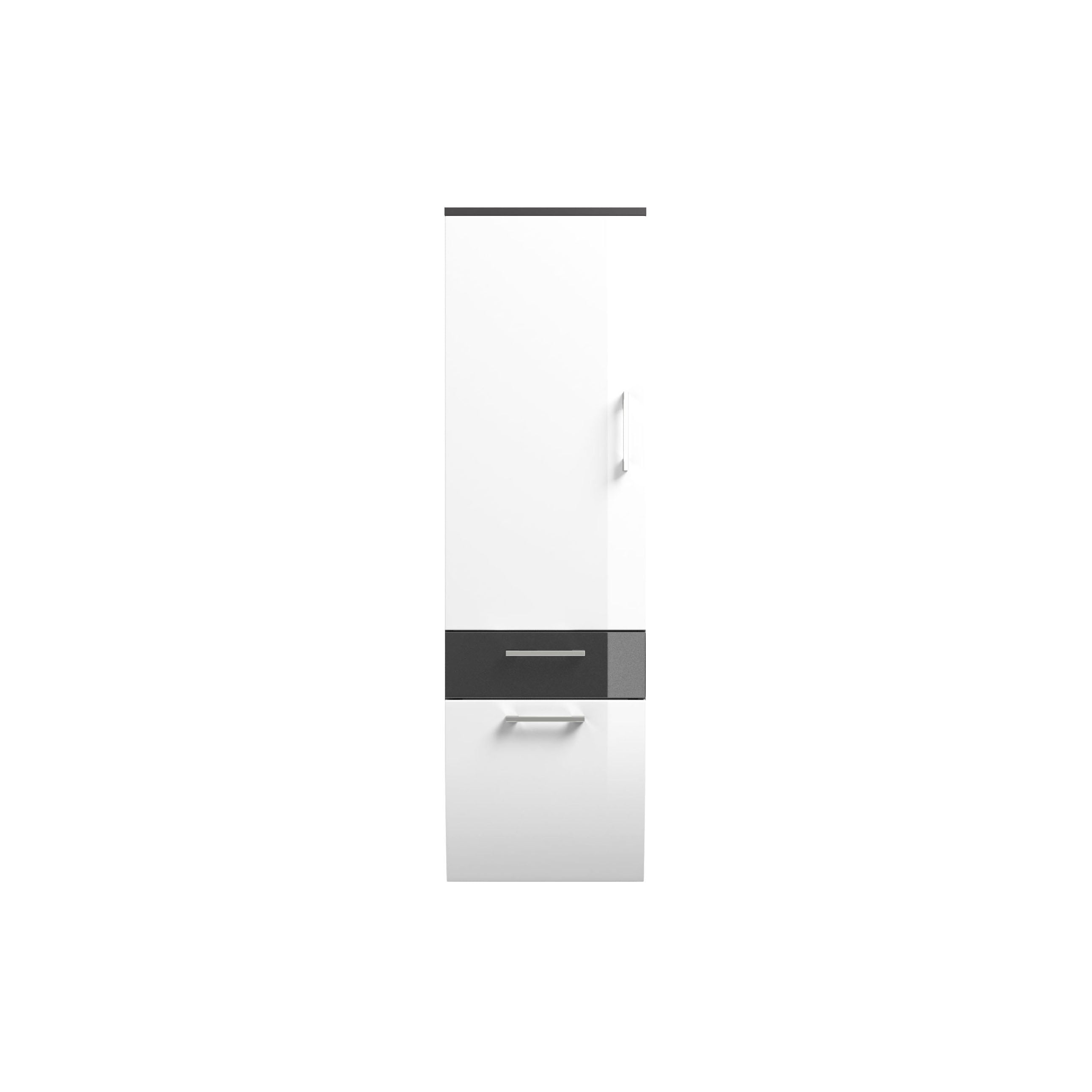 Badkamer kolomkast Ilse Antraciet Wit Curve