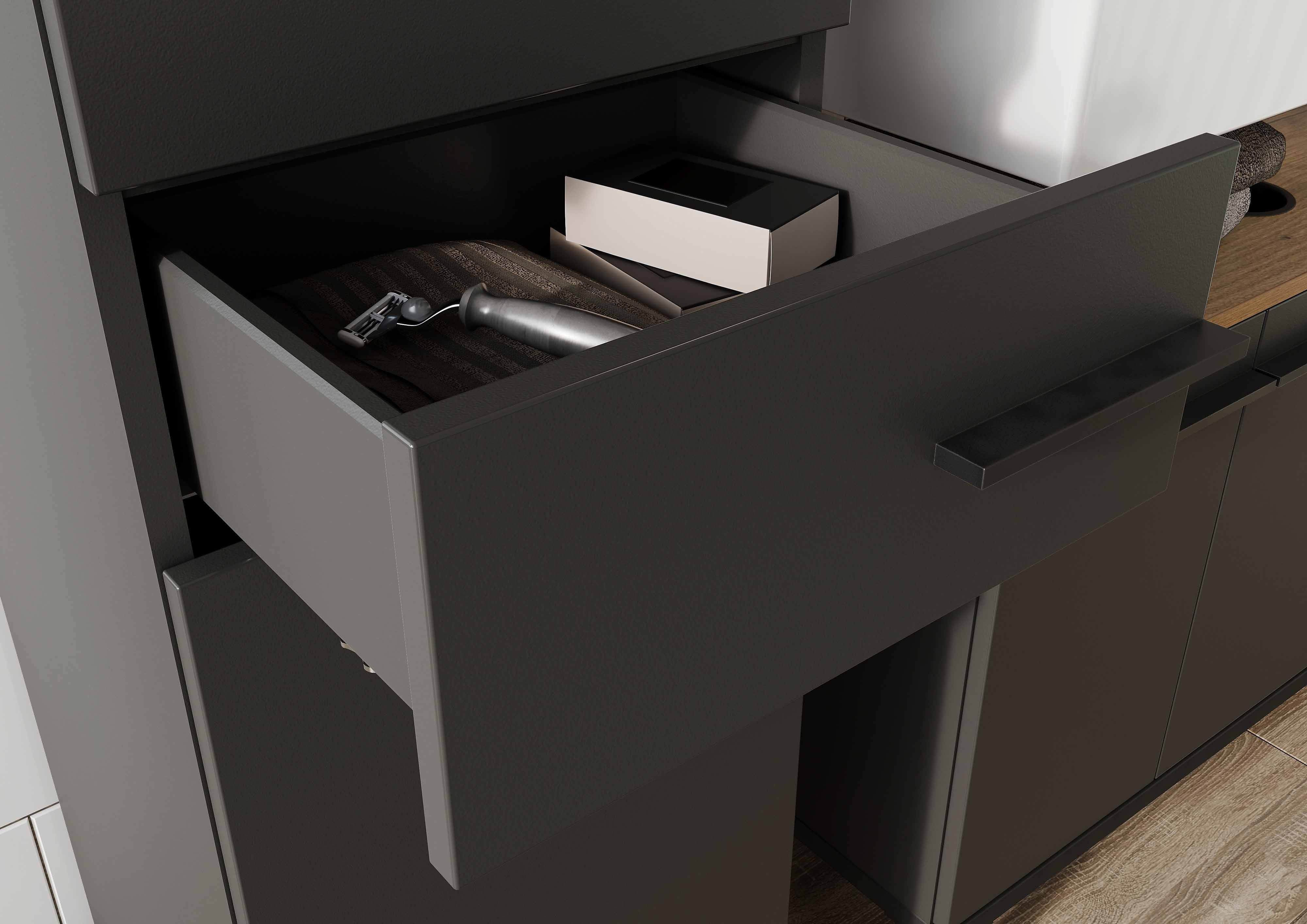 Badkamer kolomkast Serpa Grafiet Eiken 123 cm