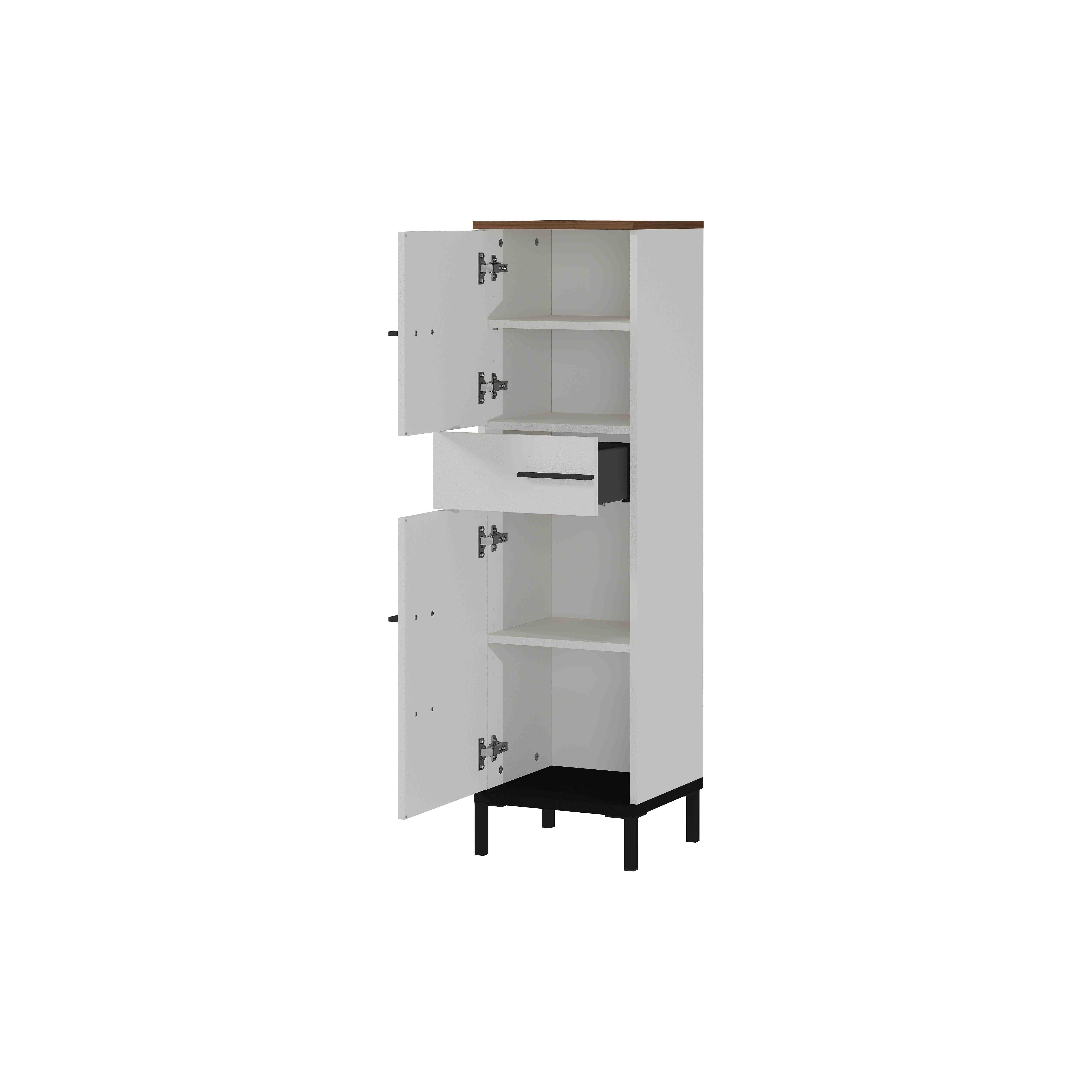 Badkamer kolomkast Serpa Kasjmier Walnoot 123 cm